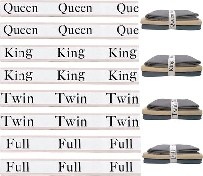 Bed Sheet Organizer Bands, Sheet Organizers and Storage Label Bands, Sheet Label for Bedding, Sheets Organizer for Closet,Sheet Keepers Linen Labels Bedding Bands (Queen)