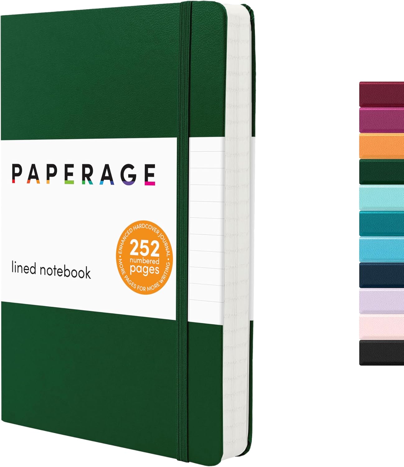 PAPERAGE Lined Journal Notebook, Hardcover Journal for Women & Men, 160 Pages, (5.6 in x 8 in), College Ruled Journaling Notebook for Work, School Supplies & Note Taking, (Black)
