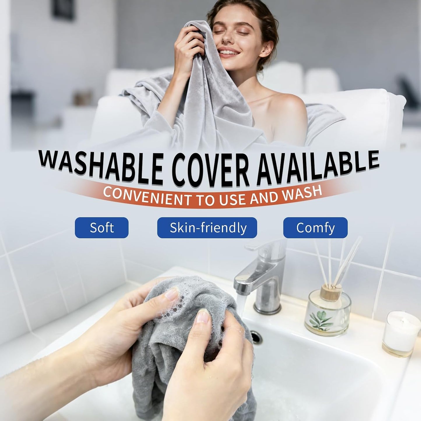 Microwavable Neck Heating Pad with Washable Cover – Unscented Rice Bean Hot Pack for Shoulder, Back, Cramps – Soft Weighted Neck Warmer for Hot/Cold Compress, Sore Muscles & Joints–17.3"×5.3", 1.5 lbs