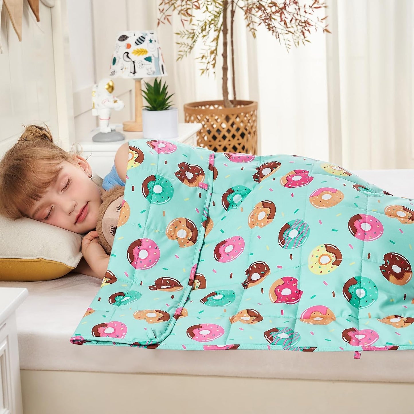 yescool Weighted Lap Pad 2 Pounds Weighted Lap Blanket, Space Plane Small Weighted Blanket, Weighted Throw Blanket Gifts for Travel Indoor Outdoor, 20"x30"