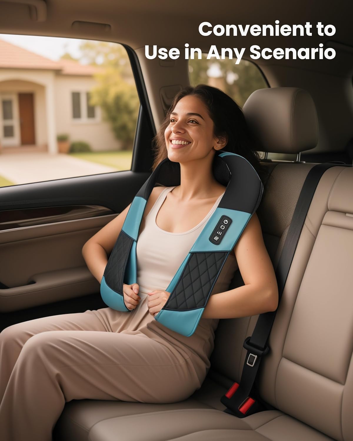 COMFIER Cordless Neck and Shoulder Massager with Heat, Wearable 4D Shiatsu Deep Tissue Kneading for Desk Workers and Drivers, Hands-Free Straps, FSA Eligible HSA Gift