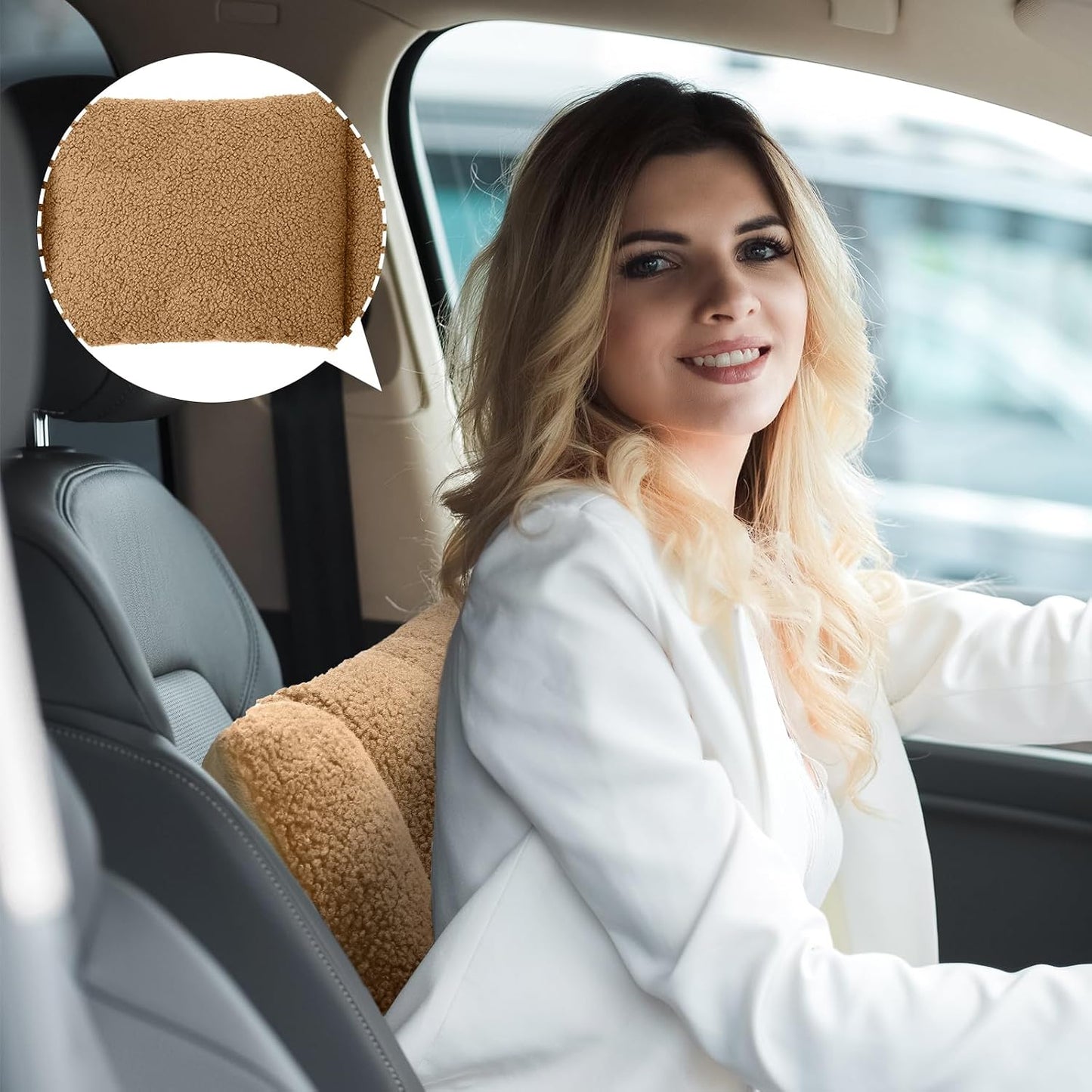 Queekay Fleece Lumbar Support Pillow 3 Section Back Pillow Office Chair for Back Support Comfortable Lumbar Cushion for Car Seat Pain Relief Sofa Rest(Gray)