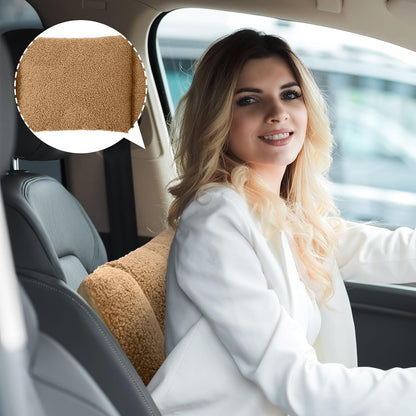 Queekay Fleece Lumbar Support Pillow 3 Section Back Pillow Office Chair for Back Support Comfortable Lumbar Cushion for Car Seat Pain Relief Sofa Rest(Gray)