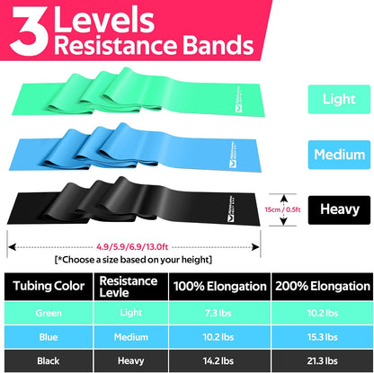 Resistance Bands Set, Exercise Bands for Physical Therapy, Pilates, Yoga