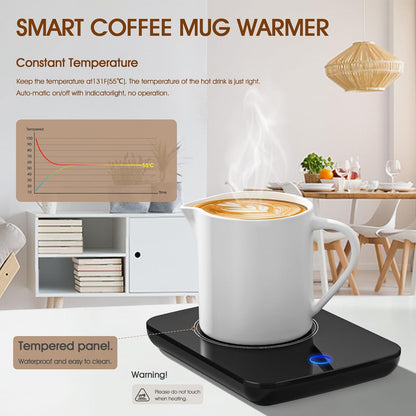 Misby Mug Warmer, Coffee Cup Warmer with Auto Shut Off, Gravity-Induction Coffee Warmer for Desk Use, Coffee Mug Warmer for Coffee Lovers Gift Keep Beverages Coffee Warmer (Black)