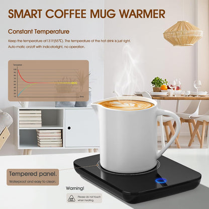 Misby Mug Warmer, Coffee Cup Warmer with Auto Shut Off, Gravity-Induction Coffee Warmer for Desk Use, Coffee Mug Warmer for Coffee Lovers Gift Keep Beverages Coffee Warmer (Black)