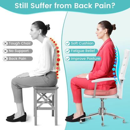 Office Chair Seat Cushion, Cooling Gel Enhanced Memory Foam Cushion for Long Sitting - Back, Sciatica, Coccyx, Tailbone Pain Relief Pillow - for Office, Gaming, Car, Wheelchair - Black, Large