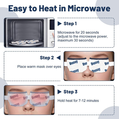 Heated Eye Mask & Microwavable Eye Compress | Gentle Steam Heat for Eye Comfort 1pc Cotton White