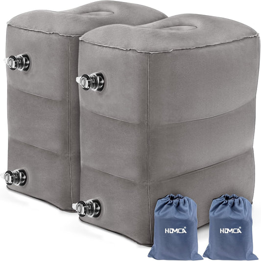 HOMCA Inflatable Travel Foot Rest Pillow for Airplane (2-Pack)