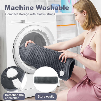 VAAGHANM Heating Pad: 33 x 17 inches Electric Heating Pad for Back -Extra Large Heat Pad for Shoulder/Neck/Knee/Arms - Upgraded 6 Timer & 6 Temperature Controller -Auto Shut Off- Gift for Mom