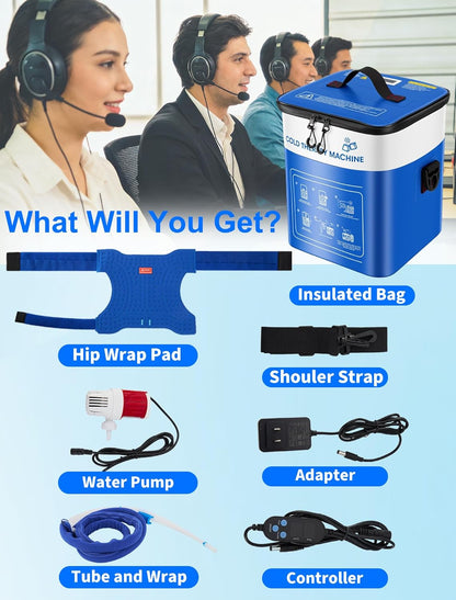 Cold Therapy Machine for Foot Ankle Surgery, Ice Therapy Machine with Pressure Regulator, Timer & Temperature Display, Cryotherapy Unit with Foot Ankle Ice Pack Wrap for Post-Surgery Recovery