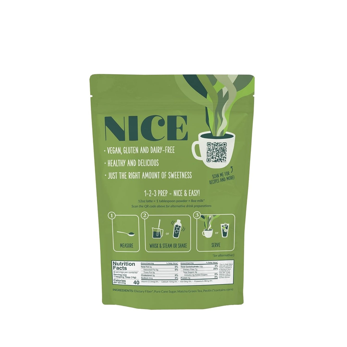 Two Leaves and a Bud Nice Matcha Latte Blend, Japanese Matcha Green Tea Powder, 2 Resealable Bags, 224g