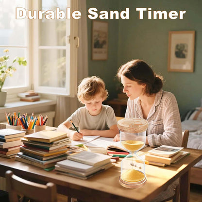1 Minute Sand Timer, Wooden Sand Hourglass, Small Blue Hourglass, Sandglass Clock 1 Min for Classroom,Game,Decorative (Black)