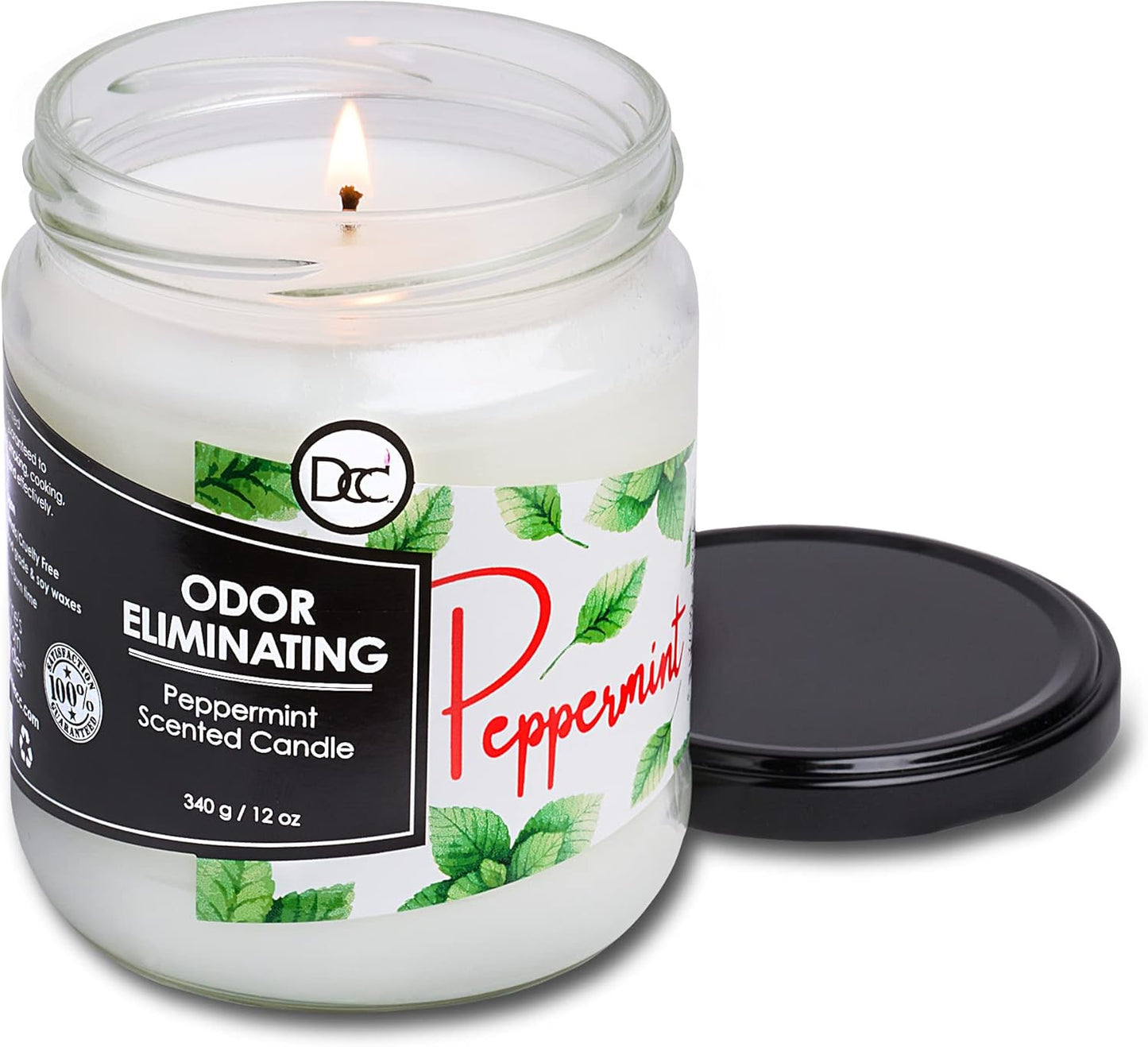 Vanilla Bean Odor Eliminating Highly Fragranced Candle - Eliminates 95% of Pet, Smoke, Food, and Other Smells Quickly - Up to 80 Hour Burn time - 12 Ounce Premium Soy Blend - Colors B