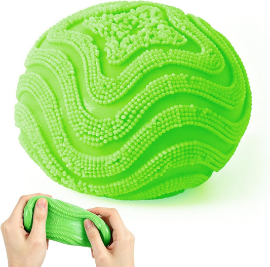 Fuzz Ball Squishy Stress Ball Slow Rising Memory Foam Fidget Squishy Fuzz Balls Adults Anxiety Stress Relief Toys，Sensory Squishy Ball to Increase Hand Flexibility & Relieve (Green)