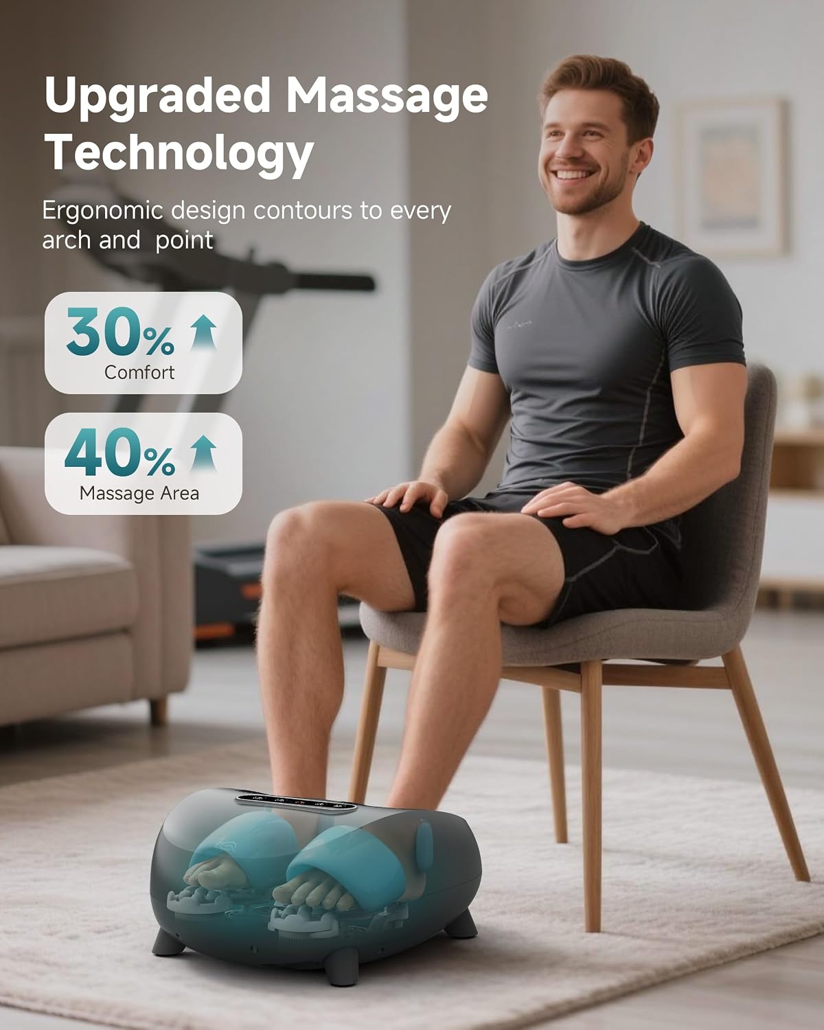 Snailax Shiatsu Foot Massager with Heat, FSA Eligible, Kneading, Compression, Vibration, Feet Massage Machine for Plantar Fasciitis, Neuropathy, Foot Warmer, Gifts for Women Men,Size 13