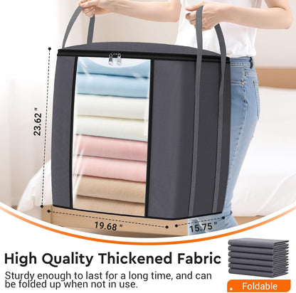 TasticTotes 120L Extra Large Blanket Clothes Storage Bags, Gray