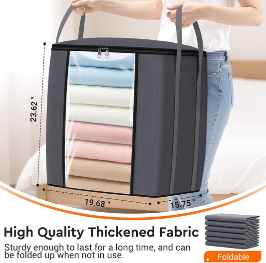 TasticTotes 120L Extra Large Blanket Clothes Storage Bags, Gray