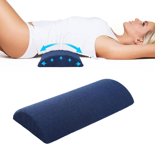 Cozyhealth - 3.15"H*23.6"L - Soft Lumbar Pillow for Sleeping, Memory Foam Back Lumbar Support Cushion for Lower Back Pain Relief Bed Waist Sleep Support Pillow for Side, Back Sleepers (White, Large)