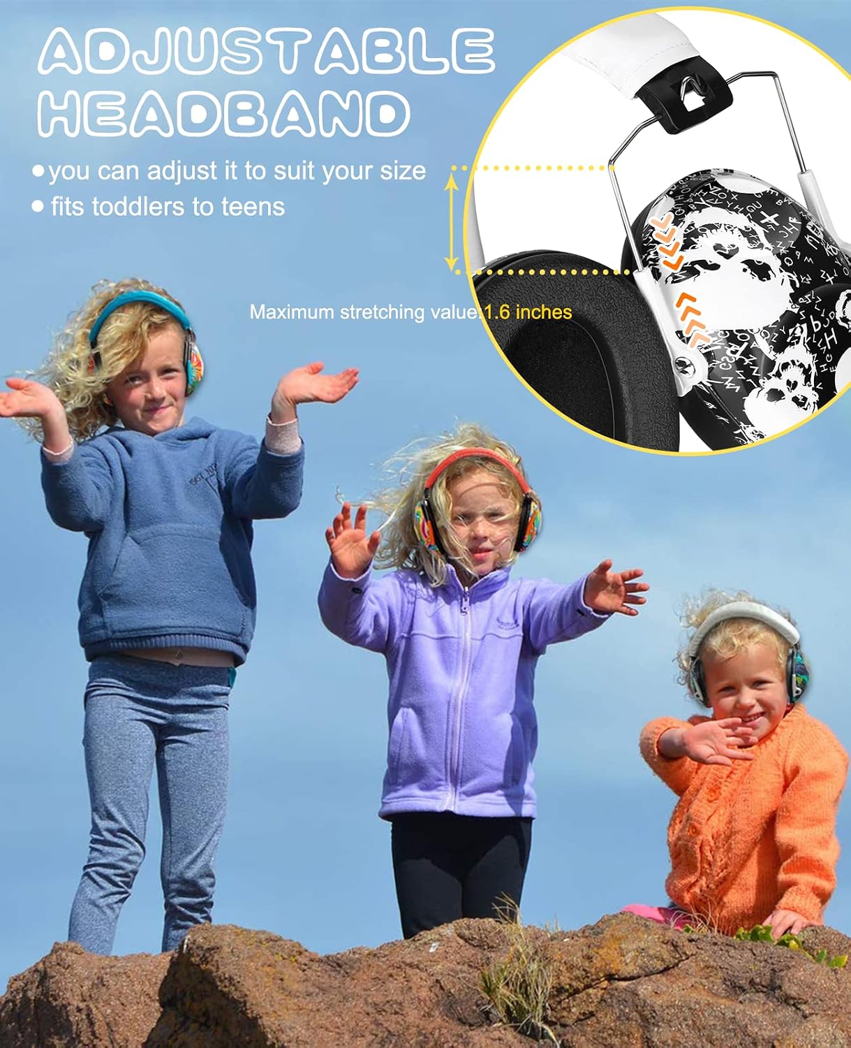 PROHEAR 032 Kids Ear Protection – Ear Muffs for Noise Reduction, 25NRR Noise Cancelling Headphones for Kids,Toddlers, Autism, Sensory Use, Hearing Protection – Orange