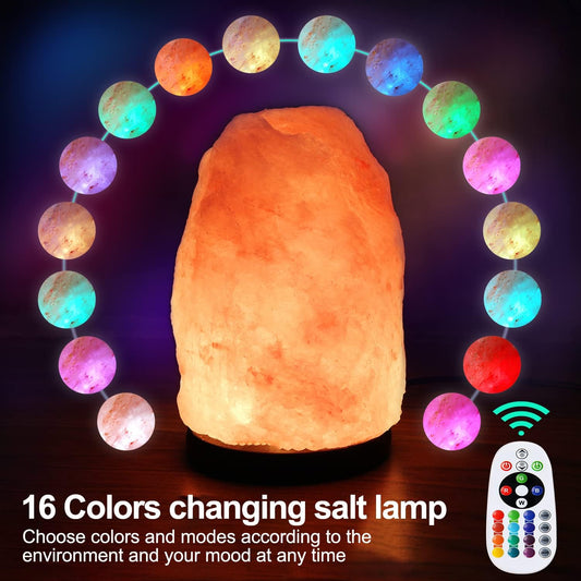 pursalt Himalayan Salt Lamp with Remote 7 Inches (5-6 Lbs), 16 RGB Colors