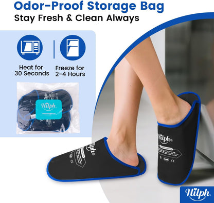 Hilph Foot Ice Pack Slippers,1 Pair Ice Pack for Foot and Toes for Plantar Fasciitis, Gout, Bunions & Neuropathy Relief, HSA or FSA Eligible Hot Cold Therapy Gel Slippers for Surgery Recovery, Blue