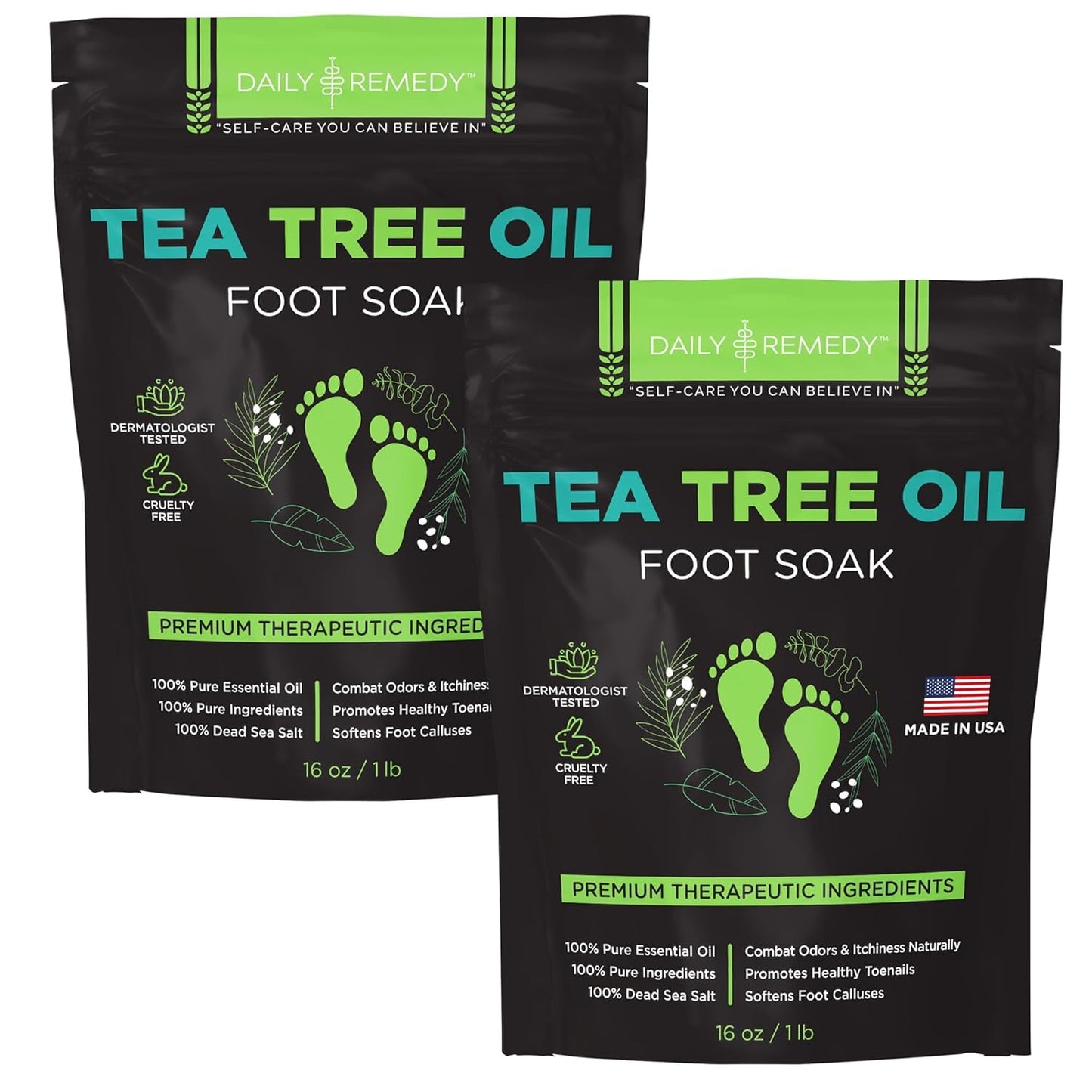 Muscle Relief Foot Soak with Epsom Salt, Made in USA, Soothe Tired Feet, Softens Calluses and Helps Athletes Foot 1lbs