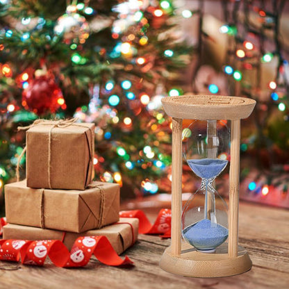 60 Minute Sand Timer, 60 Min Wood Small Hourglass Timer, Blue Sand Clock, One Hour Wooden Hour Glass for Classroom, Sandglass, Reloj De Arena Decorativo, Home, Office, Game, Gift