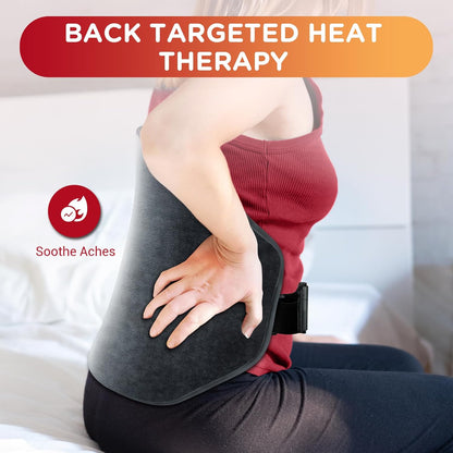 Heating Pad for Back, Comfytemp Fathers Day Dad Gifts for Men, Large Electric Lower Back Heating Pad, FSA Eligible HSA Heat Pads for Women Mom Period Lumbar Abdomen, XL Heated Belt — 11 Auto-Off, Grey