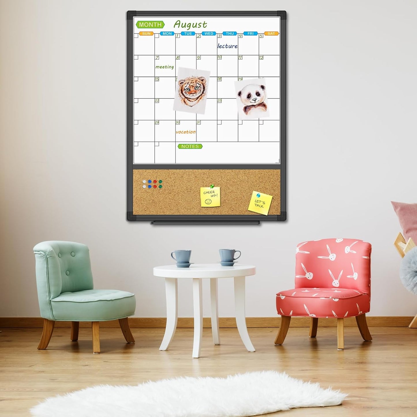 JILoffice Magnetic Dry Erase Calendar Whiteboard, 24" x 18" Monthly Board