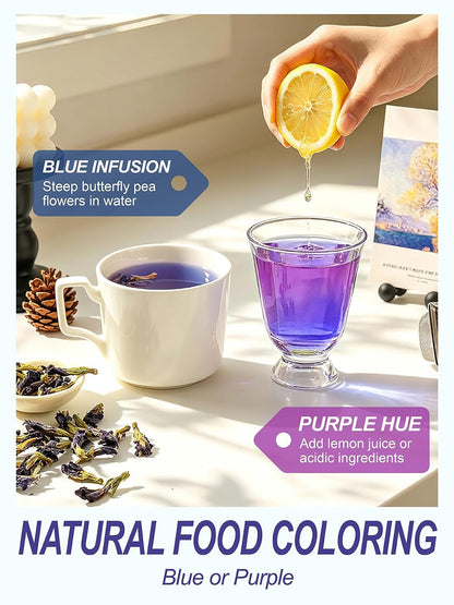 TeeLux Butterfly Pea Flower Tea, 1.76oz Whole Blue Pea Flower Caffeine Free