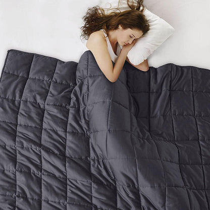 L'AGRATY Weighted Lap Pad 7lb: Small Weighted Blanket for Adults - Cooling Portable Travel Blanket for Relaxation Sleeping - Washable All-Season (29" x 24")