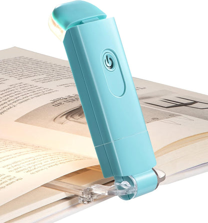 DEWENWILS Book Reading Light, USB Rechargeable Booklight for Reading at Night, LED Clip On Book Lights for Kids, Bookworms, Blue Light Blocking, Amber + Warm White (Green)