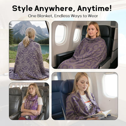 Travel Blanket Airplane - Ultra Soft & Lightweight Knit Design