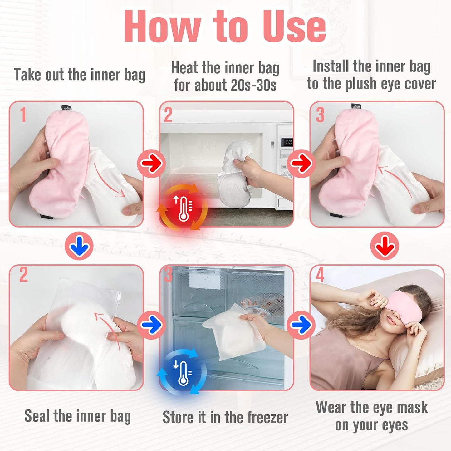 BeHoomi Cooling & Heated Eye Mask, Weighted Eye Mask for Sleeping, Purple