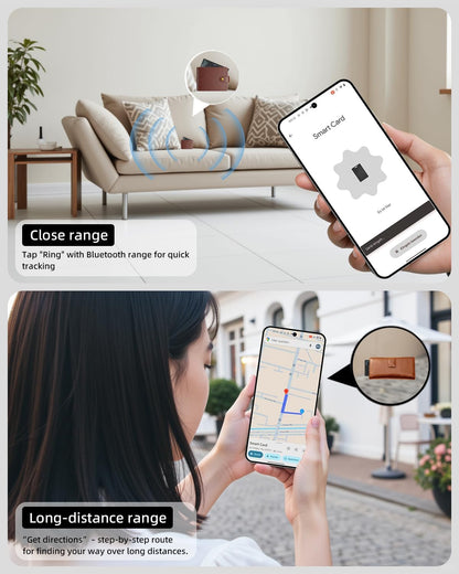 CooAoo Wallet Tracker Card Android, IP68 Waterproof Smart Card Luggage Tracker Compatible with Google Find Hub (Android Only), Rechargeable Item Locator Finder, Slim Tracking Card for Wallet, Black