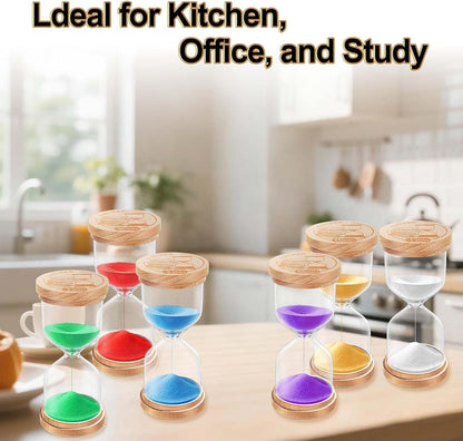1 Minute Sand Timer, Wooden Sand Hourglass, Small Blue Hourglass, Sandglass Clock 1 Min for Classroom,Game,Decorative (Black)