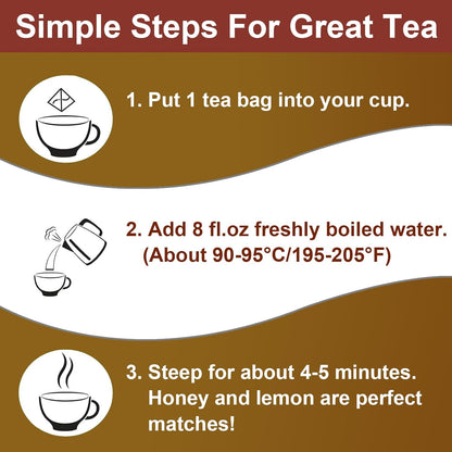 FullChea - Rooibos Tea Bags, 60 Counts - Premium South African Natural Rooibos - Non-GMO - Caffeine-Free - Antioxidant-Rich & Supports Digestion