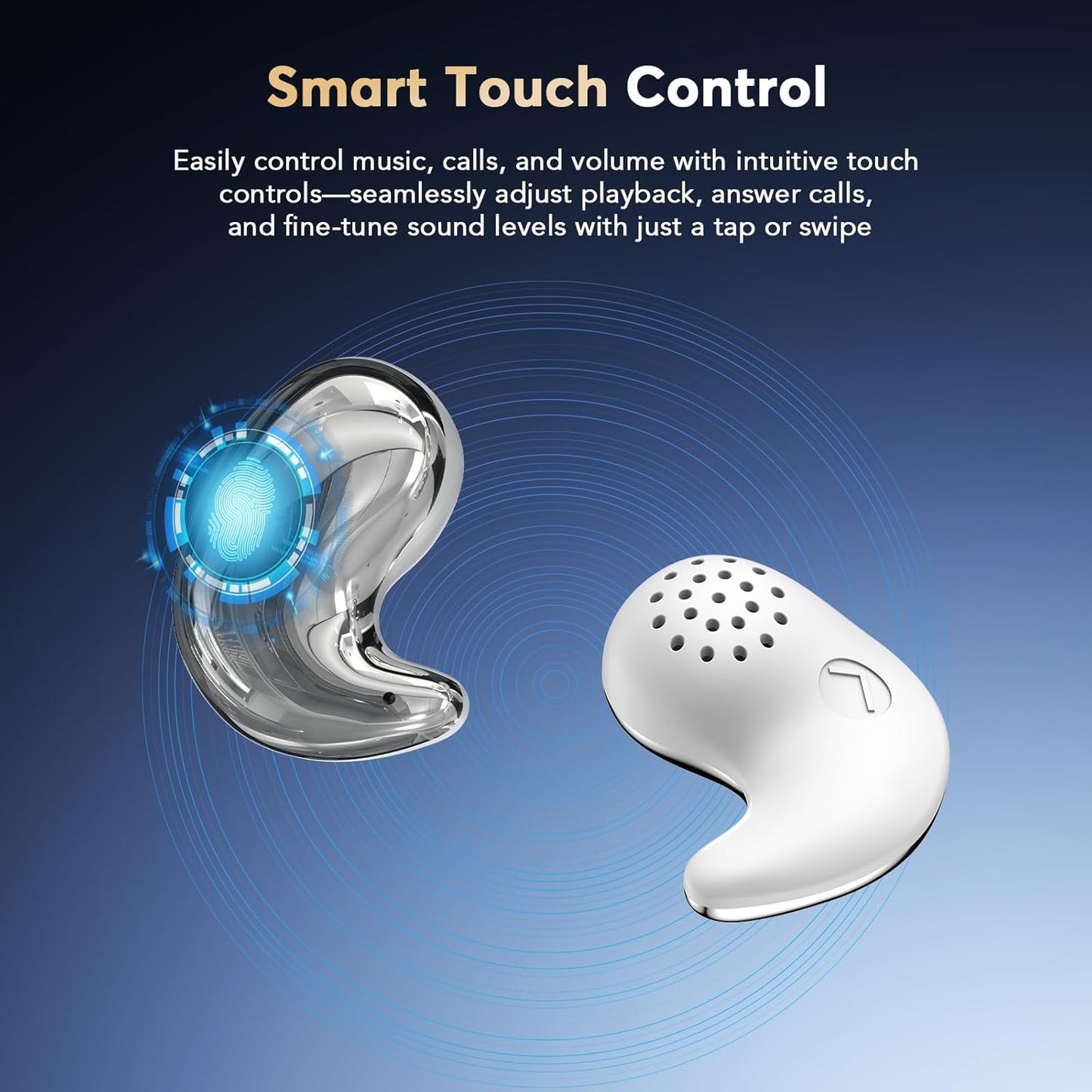 Sleep Earbuds for Side Sleepers, Invisible Flat Bluetooth Sleeping Earbuds, Zero Pressure White Noise Sleep Headphones, No Lights or Alerts, Tiny Hidden Earbuds for All Night Undisturbed Sleep