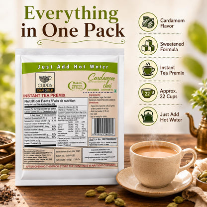 Chai Gold Instant Chai Tea Premix Powder - Sweetened Milk Tea Latte Mix for Home and Beverage Dispensers - [500g / 1.1 lb Bulk Bag] (Kadak)