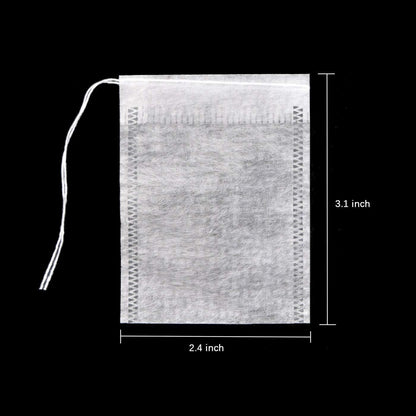 300Pcs Disposable Tea Bags for Loose Leaf Tea, Empty Tea Bags for Loose Tea, 100% Natural Wood Pulp Paper Material, Unbleached Tea Filter Bags with Drawstring