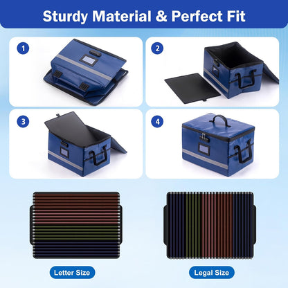 EXLIFBAG Fireproof File Organizer with Lock, 1 Layer