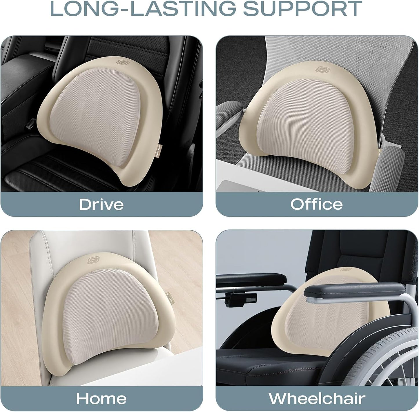 Skechers Lumbar Pillow Premium Memory Foam,Double-Layer-Office Chair Cushion for Tailbone Pain Relief,Butt Pillow for Office Chair,Car seat Cushion,Long Sitting Office Workers,and Car Drivers,Black