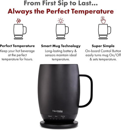 Nextmug - Temperature-Controlled, Self-Heating Coffee Mug