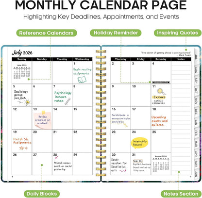 Taja Planner 2026-2027, Jul 2026-Jun 2027 Monthly & Weekly Calendar Book - Colors B