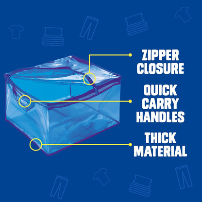 Ziploc Flexible Totes, 22 Gallon X-Large Storage Bags with Zipper, 2 Count