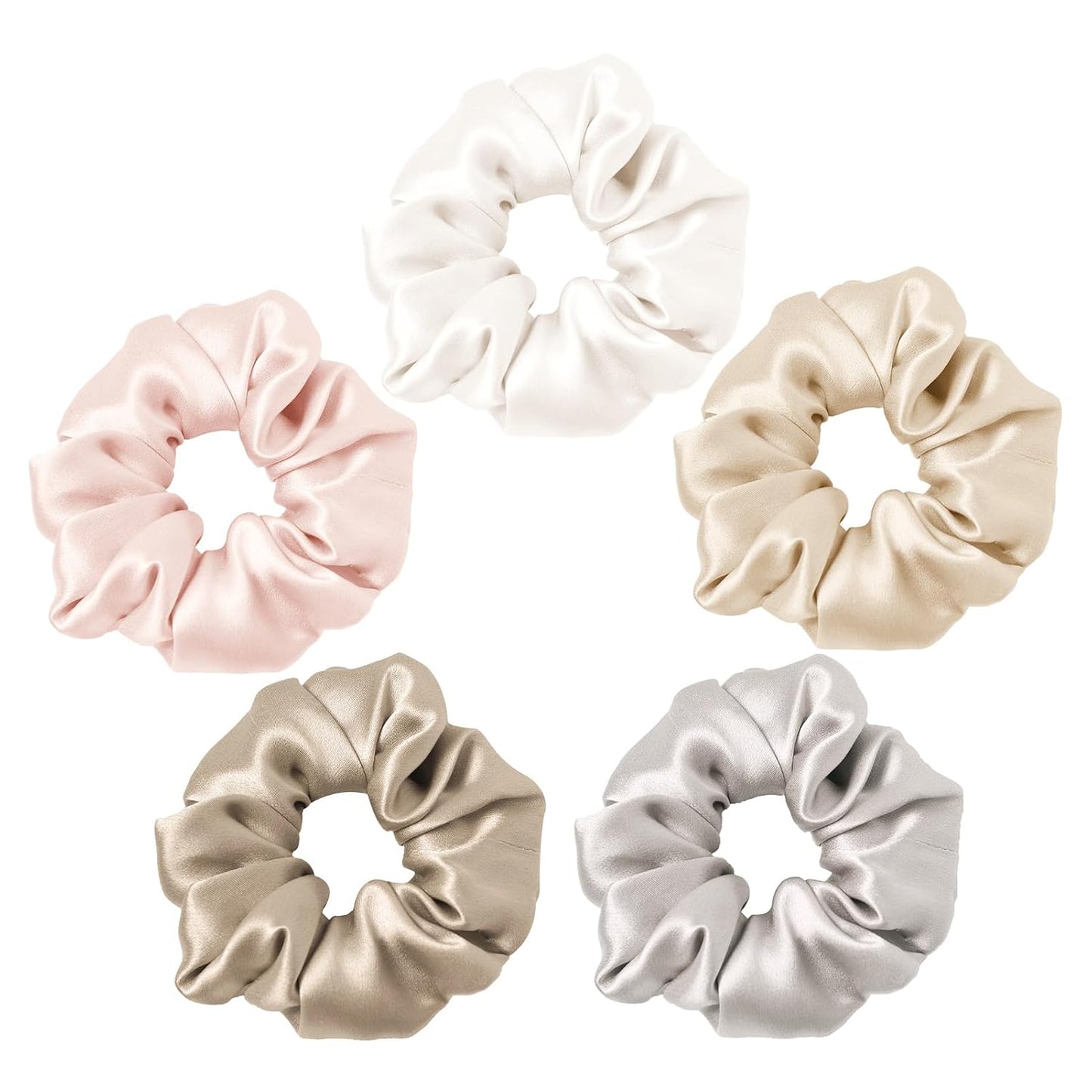 LILYSILK Silk Hair Scrunchies / Ties for Frizz & Breakage Prevention, 100% Mulberry, No Damage, Elastic ponytail Holders, 1Pc, Coffee - Colors A