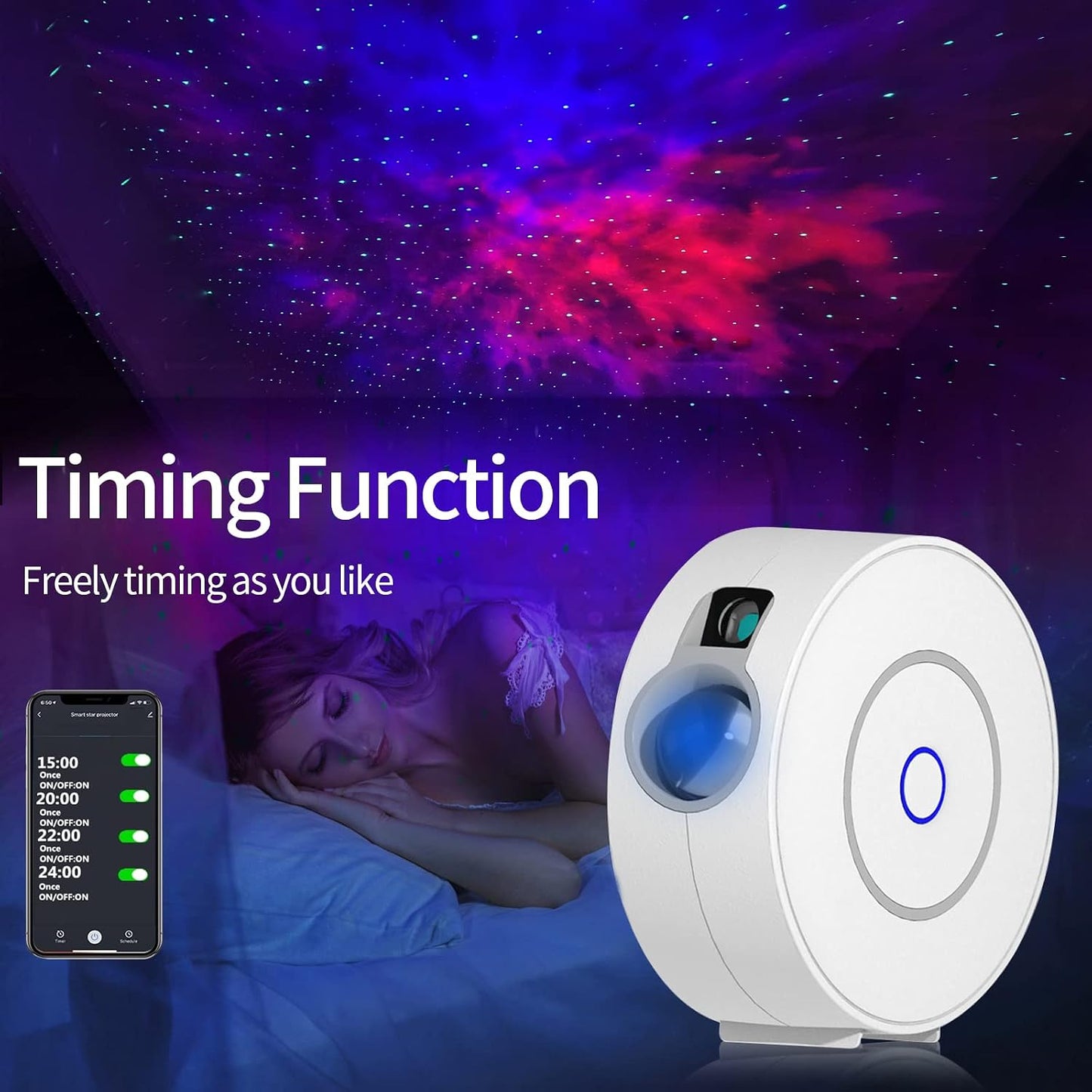 CHIGIH Galaxy Projector, LED Starry Sky Nebula Night Light Star Projector