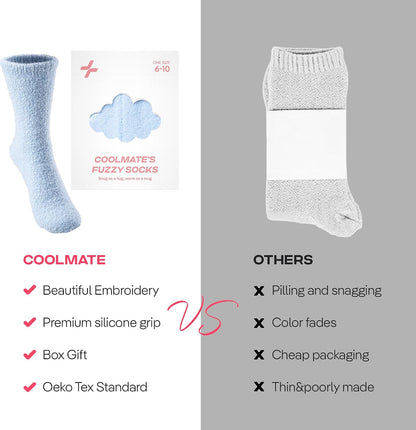 COOLMATE Fuzzy Socks for Women Gift Box – Cozy Soft Cloud Socks for Spa Home, Mother’s Day Gifts for Mom Grandma