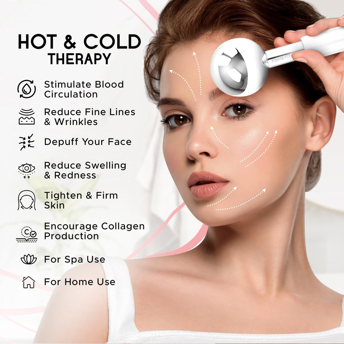 Ice Globes for Facials | Unbreakable Steel Cooling Roller | Cryo Sticks for Face | Massager for Face Neck & Eyes | Skin Care for Dark Circles, Puffiness, Wrinkles, Collagen Production (White)